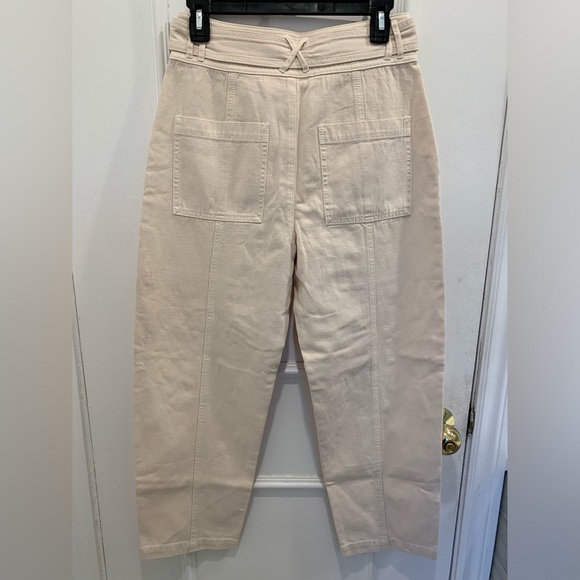 NWT Joie Cream Tie-Front Cargo Pants Size US 4 - Picture 4 of 4